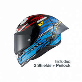 Casca moto NEXX X.R3R CARBON Glitch Racer Blue Red (pinlock inclus) - Img 1