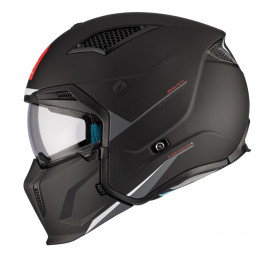 Casca MT Streetfighter SV S A1 negru mat (ochelari soare integrati) - masca (protectie) barbie si cozoroc detasabile - omologare noua ECE 22.06 - Img 2