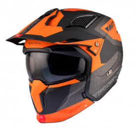 Casca MT Streetfighter SV S B4 Totem portocaliu mat (ochelari soare integrati) - masca (protectie) barbie si cozoroc detasabile - omologare noua ECE 22.06 - Img 2