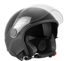 Casca open face (demi-jet) Max Helmets model DJDV06 LS Vision SV (ochelari soare integrati) culoare: negru lucios (002) - 100% MADE IN ITALY - Img 4