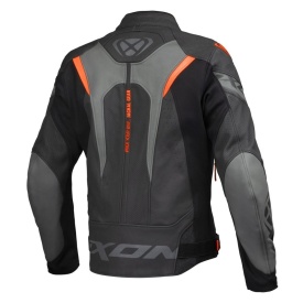 Geaca (jacheta) motociclete barbati piele Racing Ixon vara model Jackal JKT MS culoare: negru/antracit/portocaliu - Img 4