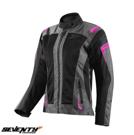Geaca (jacheta) motociclete femei Touring Seventy vara model SD-JT68 Sahara culoare: gri/fuchsia (roz) - Img 1