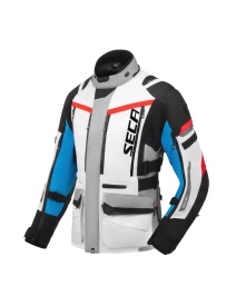Geaca moto SECA Arrakis III Grey/Blue/Red femei - Img 2