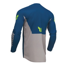 Tricou (bluza) cross-enduro Thor model Launchmode Forge culoare: albastru/gri/galben fluor - Img 2