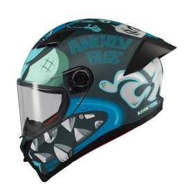 Casca integrala Axxis Fenix Angry Face C7 albastru mat - tip viziera: MT-V-31B - DKS429 - Img 8