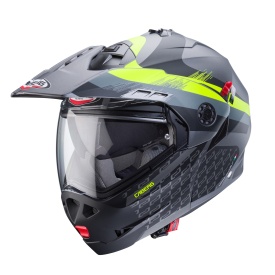 Casca modulabila (flip-up)/adventure Caberg model Tourmax X SV Sarabe L1 gun metal (titanium)/negru/galben fluor mat Pinlock ready - lentila Pinlock inclusa - Img 8