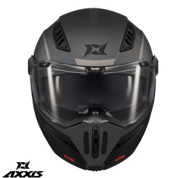 Casca modulabila (flip-up) Axxis GhostFighter SV Bitone C12 gri mat (ochelari soare integrati) – tip viziera: MT-V-36 - Img 5
