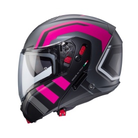 Casca modulabila (flip-up) Caberg model Horus X Road M1 gun metal (titanium)/negru/fuchsia (roz) mat Pinlock ready - lentila Pinlock inclusa - Img 6