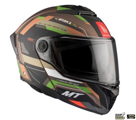 Casca modulabila MT Atom 2 SV Bast A6 military (maro/verde mat) (ochelari soare integrati) Pinlock Ready - tip viziera: MT-V-35 - Img 6