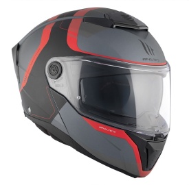 Casca modulabila MT Atom 2 SV Emalla B15 gri/rosu mat (ochelari soare integrati) Pinlock Ready - tip viziera: MT-V-35 - Img 4