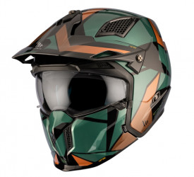 Casca MT Streetfighter SV S P1R A9 verde lucios (ochelari soare integrati) - masca (protectie) barbie si cozoroc detasabile - omologare noua ECE 22.06 - Img 2