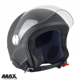 Casca open face (demi-jet) Max Helmets model DJ06 LS Vision (V2B) culoare: negru mat (00S) - 100% MADE IN ITALY - Img 1