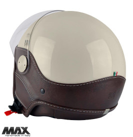 Casca open face (demi-jet) Max Helmets model DJDV06 LS Vision SV (ochelari soare integrati) culoare: crem lucios/negru (PLM) - 100% MADE IN ITALY - Img 2