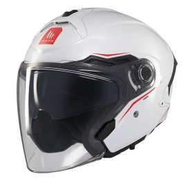 Casca open face motociclete MT Cosmo SV A0 alb lucios (ochelari soare integrati) - Img 2