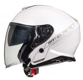 Casca open face MT Thunder III SV Jet A0 alb lucios (ochelari soare integrati) – tip MT-V-19