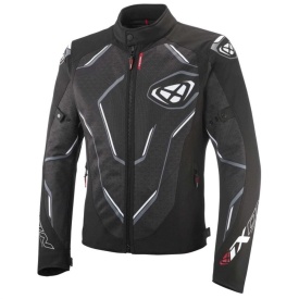 Geaca (jacheta) motociclete barbati Racing/Roadster Ixon vara model Demoniak MS culoare: negru/alb - Img 5