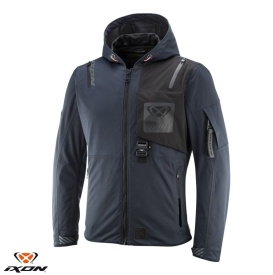 Geaca (jacheta) motociclete barbati Touring/Adventure/Urban Ixon Mid-Season M-Quarter MS : navy (albastru)/negru (geaca laminata; waterproof si pe exterior)