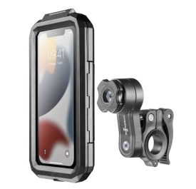Suport telefon Interphone model Quiklox Armor Pro - carcasa universala - montaj pe ghidon - waterproof - diagonala maxima smartphone: 6.5 inch - Img 1