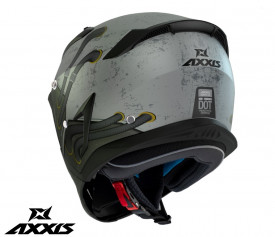 Casca Axxis model Hunter SV Toxic C2 gri mat mat (ochelari soare integrati) - masca (protectie) barbie si cozoroc detasabile - Img 3