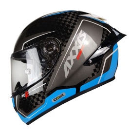 Casca integrala Axxis Cobra Rage A0 alb/albastru lucios carbon - 100% carbon - Img 6