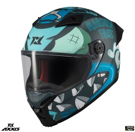 Casca integrala Axxis Fenix Angry Face C7 albastru mat - tip viziera: MT-V-31B - DKS429 - Img 2