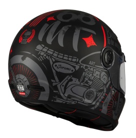 Casca integrala MT Jarama SV Art E5 negru/gri mat - model Retro - Cafe Racer (ochelari soare integrati) - tip viziera: MT-V-32 - Img 7