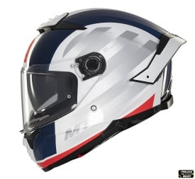 Casca integrala MT Thunder 4 SV Treads C7 alb/rosu/albastru lucios (ochelari soare integrati) - Img 1