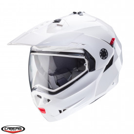 Casca modulabila (flip-up)/adventure Caberg model Tourmax X SV alb metalic lucios Pinlock ready - lentila Pinlock inclusa - Img 1