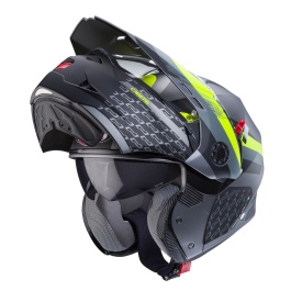 Casca modulabila (flip-up)/adventure Caberg model Tourmax X SV Sarabe L1 gun metal (titanium)/negru/galben fluor mat Pinlock ready - lentila Pinlock inclusa - Img 5