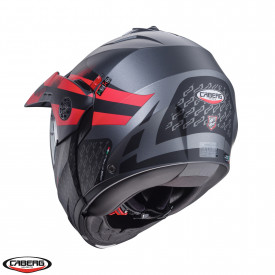 Casca modulabila (flip-up)/adventure Caberg model Tourmax X SV Sarabe L2 gun metal (titanium)/negru/rosu mat Pinlock ready - lentila Pinlock inclusa - Img 4