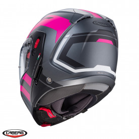 Casca modulabila (flip-up) Caberg model Horus X Road M1 gun metal (titanium)/negru/fuchsia (roz) mat Pinlock ready - lentila Pinlock inclusa - Img 4