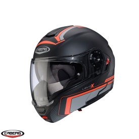 Casca modulabila (flip-up) Caberg model Levo X Elite L7 negru/gri/rosu fluor mat Pinlock ready - lentila Pinlock inclusa (fibra de sticla) - Img 2