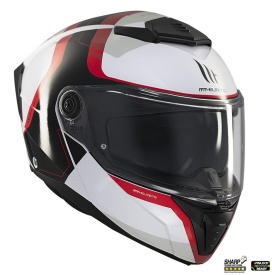 Casca modulabila MT Atom 2 SV Emalla B0 alb/rosu mat (ochelari soare integrati) Pinlock Ready - tip viziera: MT-V-35 - Img 6