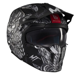 Casca MT Streetfighter SV S B2 Hellish negru mat (ochelari soare integrati) - masca (protectie) barbie si cozoroc detasabile - omologare noua ECE 22.06 - Img 4