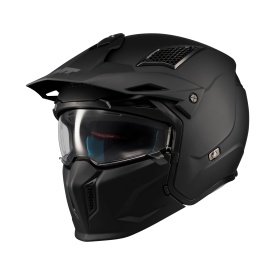 Casca MT Streetfighter SV S Pure A1 negru mat (ochelari soare integrati) - masca (protectie) barbie si cozoroc detasabile - omologare noua ECE 22.06 - Img 2