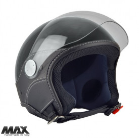 Casca open face (demi-jet) Max Helmets model DJ06 LS Vision (V2B) culoare: negru lucios (002) - 100% MADE IN ITALY - Img 1