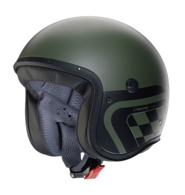 Casca open face (jet) Caberg model Freeride X Daytona P4 verde military/negru mat (fibra de sticla) - Img 5