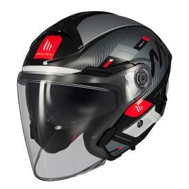 Casca open face motociclete MT Cosmo SV Silence B2 negru/gri lucios (ochelari soare integrati) - Img 2