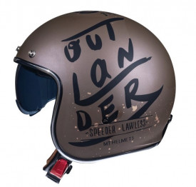Casca open face motociclete MT Le Mans 2 SV Outlander A0 maro mat (ochelari soare integrati) - Img 1