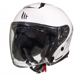 Casca open face MT Thunder III SV Jet A0 alb lucios (ochelari soare integrati) – tip MT-V-19 - Img 2