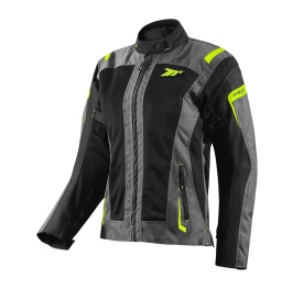 Geaca (jacheta) motociclete femei Touring Seventy vara model SD-JT68 Sahara culoare: gri/galben fluor - Img 7
