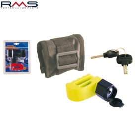 Lacat antifurt blocare disc frana RMS MINI DISC LOCK DE-LUXE - culoare: galben (diametru PIN blocare disc: 6 mm)