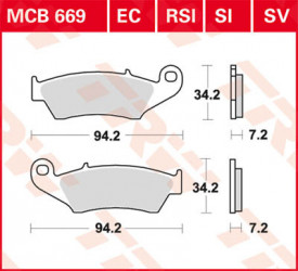 Placute de frana TRW MCB669 RSI