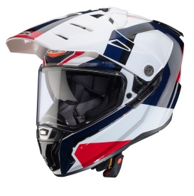 Casca adventure/off road Caberg model Tanami SV Scram H7 alb/rosu/albastru lucios Pinlock ready - lentila Pinlock inclusa - Img 8