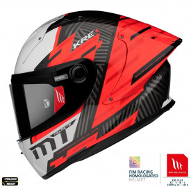 Casca integrala MT KRE+ Carbon Brush A5 rosu lucios - 100% carbon - FIM approved - Img 1