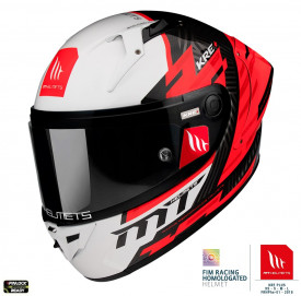 Casca integrala MT KRE+ Carbon Brush A5 rosu lucios - 100% carbon - FIM approved - Img 2