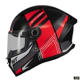 Casca integrala MT Stinger 2 Tron B15 negru/rosu lucios - tip viziera: MT-V-28B - Img 1