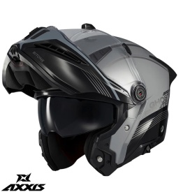 Casca modulabila (flip-up) Axxis GhostFighter SV Bitone C2 negru/gri lucios (ochelari soare integrati) – tip viziera: MT-V-36 - Img 4
