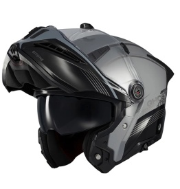 Casca modulabila (flip-up) Axxis GhostFighter SV Bitone C2 negru/gri lucios (ochelari soare integrati) – tip viziera: MT-V-36 - Img 9