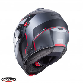 Casca modulabila (flip-up) Caberg model Duke Evo Move L2 SV gun metal (titanium)/negru/rosu mat Pinlock ready - lentila Pinlock inclusa - Img 4